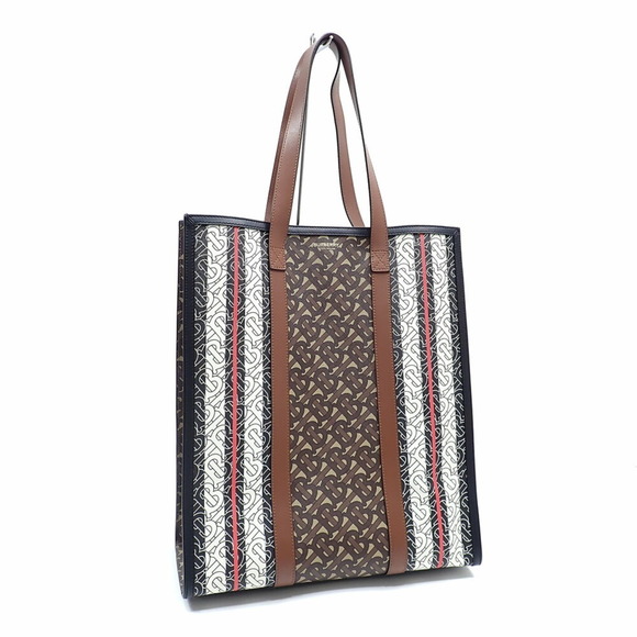 BURBERRY Brown Monogram Leather Tote Bag - Picture 1 of 10